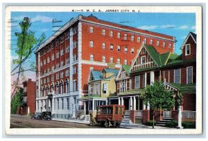 1938 YMCA Building Classic Cars Parked View Jersey City New Jersey NJ Postcard