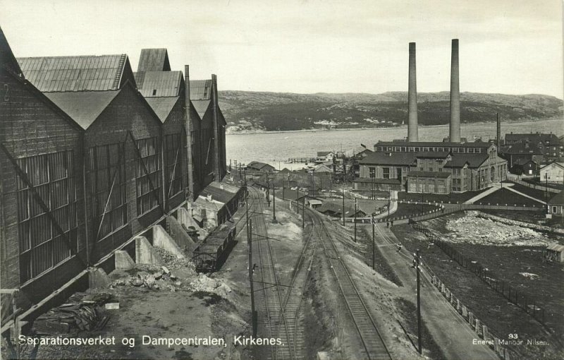 norway norge, KIRKENES, Separationsverket og Dampcentralen (1930) RPPC Postcard