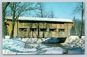 Jasper Road Covered Bridge Greene County Ohio Vintage Postcard A60