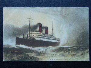 Shipping R.M.S. CARMANIA Cunard Line c1930s Postcard by Cunard Line Agency