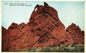 Vintage Postcard 1910's Bear & Seal Rock Garden of the Gods Colorado Springs CO