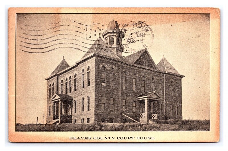 Postcard Beaver County Court House Beaver Oklahoma c1907