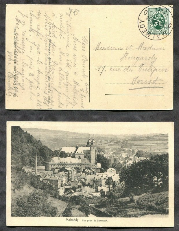 dc45 - BELGIUM Malmedy 1930 CDS Postmark on Domestic Picture Postcard