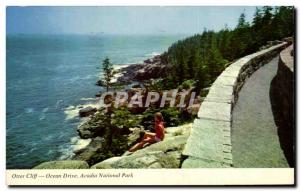 Old Postcard View From Summit Of Otter Cliff Bar Harbor