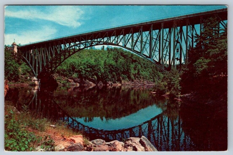 French King Bridge, Connecticut River, Mohawk Trail, Gill Massachusetts Postcard