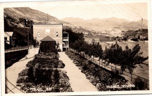 RPPC Postcard BC Trail Elks Club Building on Columbia River Fraternity 1940s K95