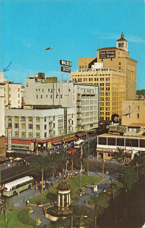 Postcard Plaza Downtown Business Section San Diego California