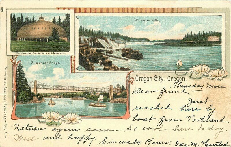 Burmeister Andreson #12157 Multi View Oregon City Oregon 1925 Postcard 20-13225