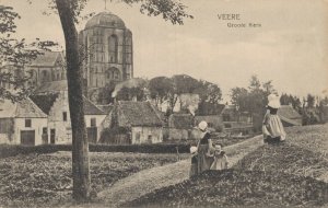 Netherlands Veere Grote Kerk Vintage Postcard 07.52