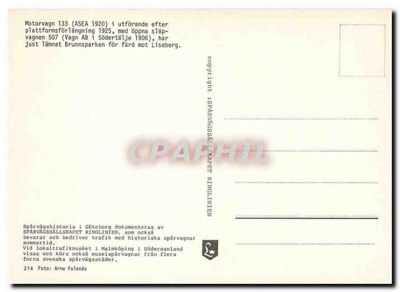 Postcard Modern Motorvagn 133 (ASEA 1920)