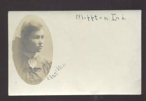 RPPC BLUFFTON INDIANA PRETTY GIRL MUNCIE IND. HECHENHONER