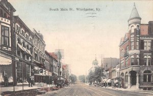 Winchester Kentucky South Main Street Vintage Postcard AA18040