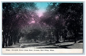 c1920's Elms Seventh Street Dirt Road Classic Car Red Wing Minnesota MN Postcard