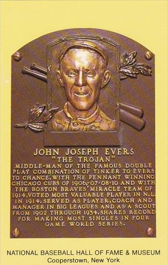 John Joseph Evers National Baseball Hall Of Fame & Museum  Cooperstown New York