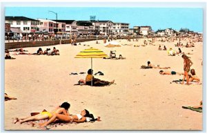 HAMPTON BEACH, NH~ Beach Scene OCEAN BOULEVARD c1960s Rockingham County Postcard