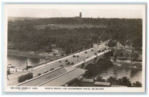 c1940's Princes Bridge Government House Melbourne Australia RPPC Photo Postcard