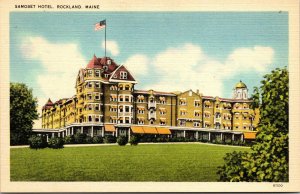 Vtg 1930's Samoset Hotel Rockland Maine ME Unused Linen Postcard