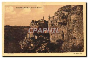 Postcard Old Rocamadour and the Rock