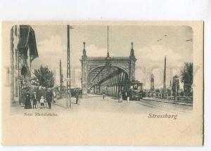 258008 GERMANY STRASSBURG Neue Rheinbrucke TRAM Vintage PC