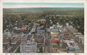 Illinois Bloomington Aeroplane View Of Business District 1946 Curteich