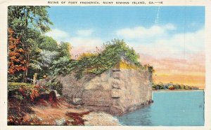 SAINT SIMONS ISLAND GEORGIA~RUINS OF FORT FREDERICK~1944 POSTCARD