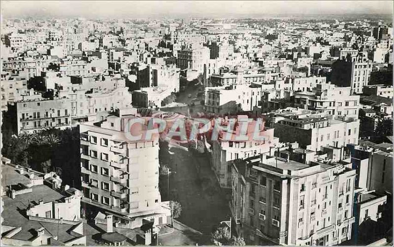 Postcard Modern Casablanca neighborhood overlooking the sea sultan
