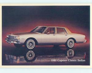 Unused 1980 car dealer ad postcard CHEVROLET CAPRICE CLASSIC SEDAN o8330