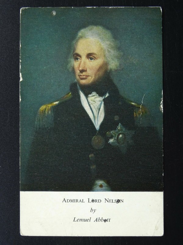 Naval HMS Victory ADMIRAL LORD NELSON Art by Lemuel Abbott - Old Postcard N.M.M.