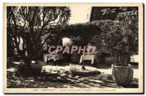 Old Postcard Saint Paul Provencal Garden L & # 39Hostellerie the Colombe d & ...