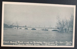 Mint USA Real Picture Postcard Coast Guard Boat Tied To Bulkeley Memorial