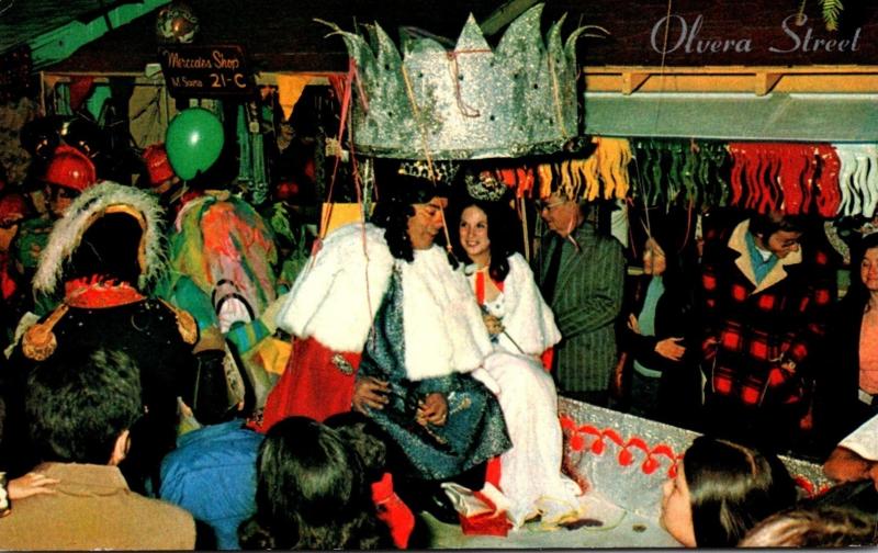 California Los Angeles Olvera Street At Night During Mardi Gras