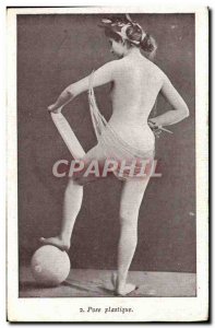 Postcard Old erotic Nude Woman Laying plastic