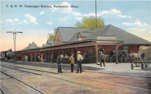 C & NW Passenger Station, Rochester, MN Railroad Depot ca 1910s Vintage Postcard