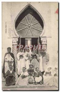 Algeria Algiers Old Postcard A native school