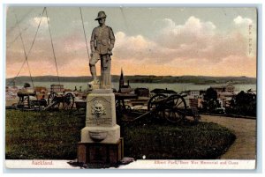 c1910 Cannon Albert Park Boer War Memorial & Guns Auckland New Zealand Postcard