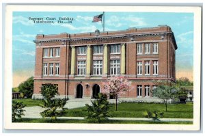 Tallahassee Florida FL Postcard Supreme Court Building Exterior c1920's Flag