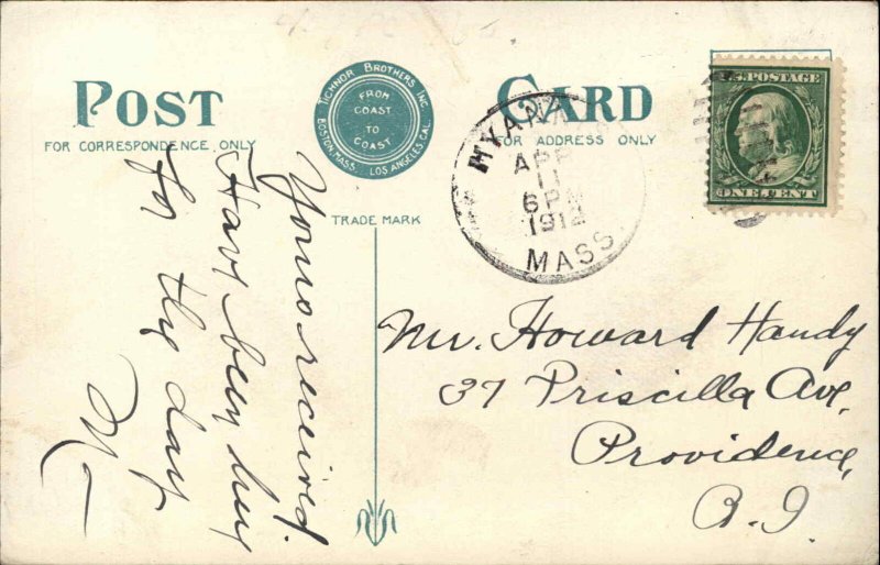 Hyannis Massachusetts MA Cape Cod Clerks Lighthouse c1910 Vintage Postcard