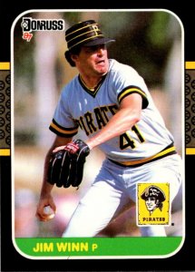 1987 DONRUSS Baseball Card Jim Winn P Pittsburgh Pirates sun0606