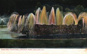 Vintage Postcard Electric Fountain Lincoln Park Chicago Illinois B Sebastian Pub