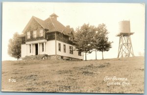 LAKESIDE CT CAMP COLUMBIA VINTAGE REAL PHOTO POSTCARD RPPC