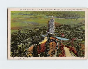 Postcard Will Rogers Shrine of the Sun on Cheyenne Mountain, Colorado