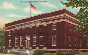 Vintage Postcard 1930's US Post Office Building Humboldt Tennessee TN