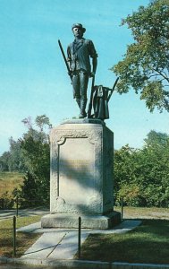 Postcard Minute-Man Statue Fine Bronze By DC French Concord Massachusetts MA