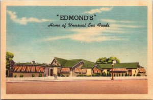 Edmonds Restaurant Route 66 St. Louis MO Home of Unusual Sea Foods Postcard S72