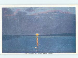 Linen SUN SHINING AT MIDNIGHT Yukon River - Near Fairbanks Alaska AL AD4319