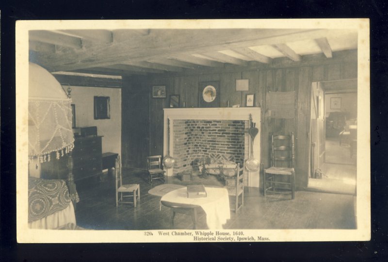 Ipswich, Massachusetts/MA Postcard, West Chamber, Whipple House