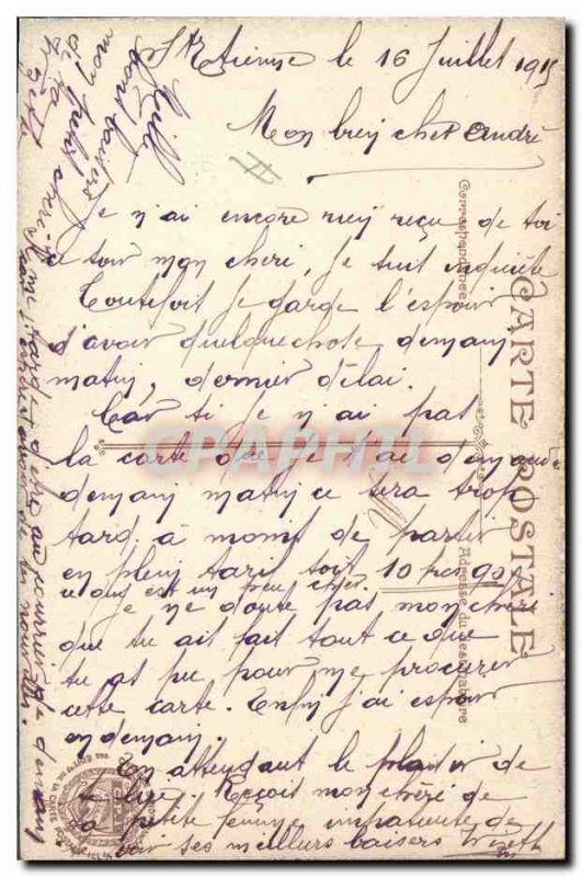 Postcard Former Army General Pau