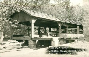 IN, Mitchell, Indiana, Spring Mill State Park, Sashsaw Mill, RPPC