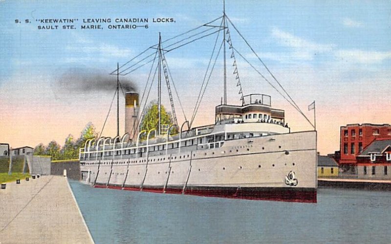 SS Keewatin Leaving Canadian Locks Sault Ste Marie, Ontario Canada Cruise Ship 