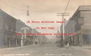 MT, Livingston, Montana, RPPC, Callender Street, Business Section, F.M. Atkin